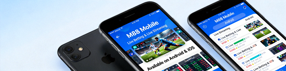 Fitur live betting dan streaming langsung melalui aplikasi M88 Mobile di perangkat Android dan iOS